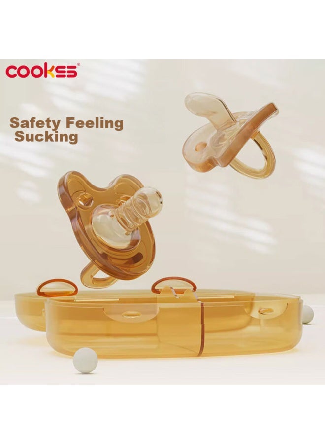 Cookss Pacifier, Ultra-soft All-silicone, For Newborns 0-3 Months, Anti-colic, Two-pack - Image 1