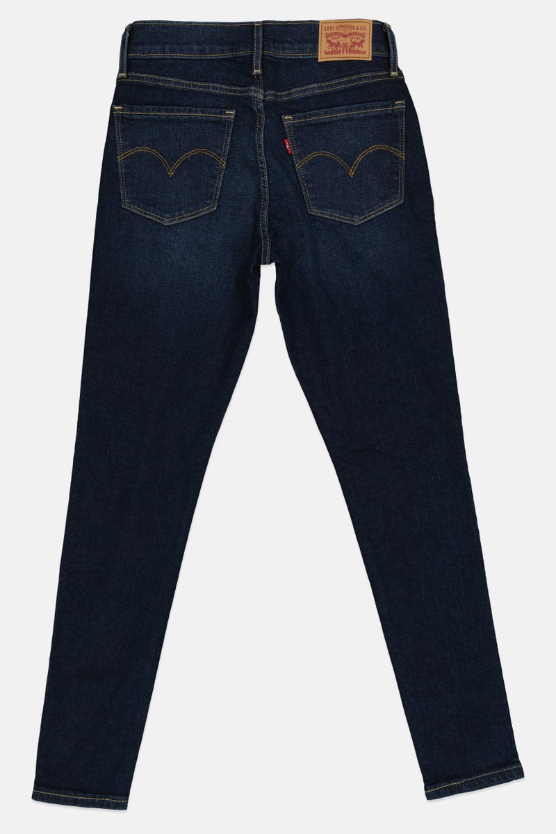 Levi's جينز ضيق للنساء، مغسول وقابل للتمدد، أزرق داكن - Image 3