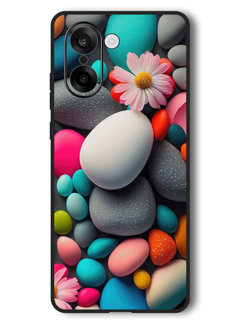 Theodor Case Compatible with OnePlus Nord CE 5 6.77 Inch Protection Shockproof Bumper Cover Colourful Stones - Image 1