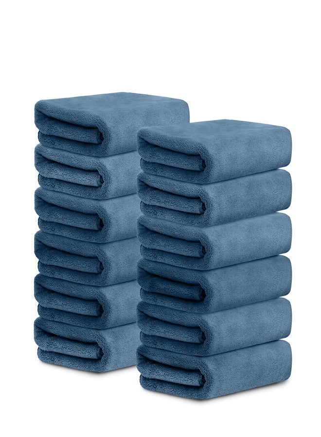 HOUSSE Microfibre Face Towels | Ultra Absorbent, Odour-Free, Quick Dry 450 GSM Face Towel for Home, Gym, Travel, Running and Personal Use | 30x30 cm | Set of 12 in One Colour (Indian Teal) - Image 1