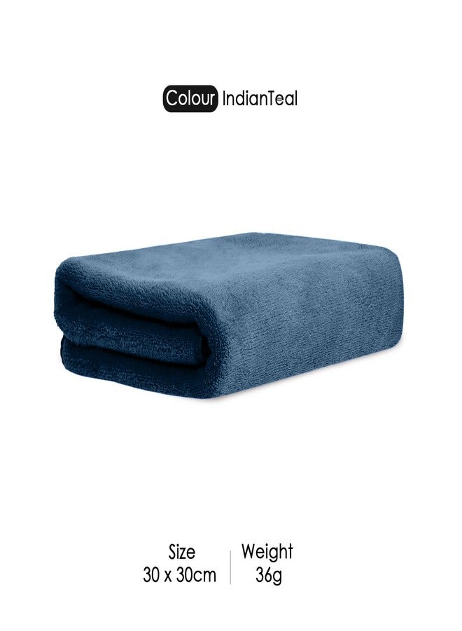 HOUSSE Microfibre Face Towels | Ultra Absorbent, Odour-Free, Quick Dry 450 GSM Face Towel for Home, Gym, Travel, Running and Personal Use | 30x30 cm | Set of 12 in One Colour (Indian Teal) - Image 2