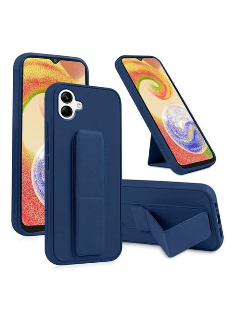Samsung Galaxy A06 Case with Kickstand and Magnetic Holder, Premium Vertical Strap and Grip with Silicone Holder, multiple viewing positions for Samsung Galaxy A06 (Blue)