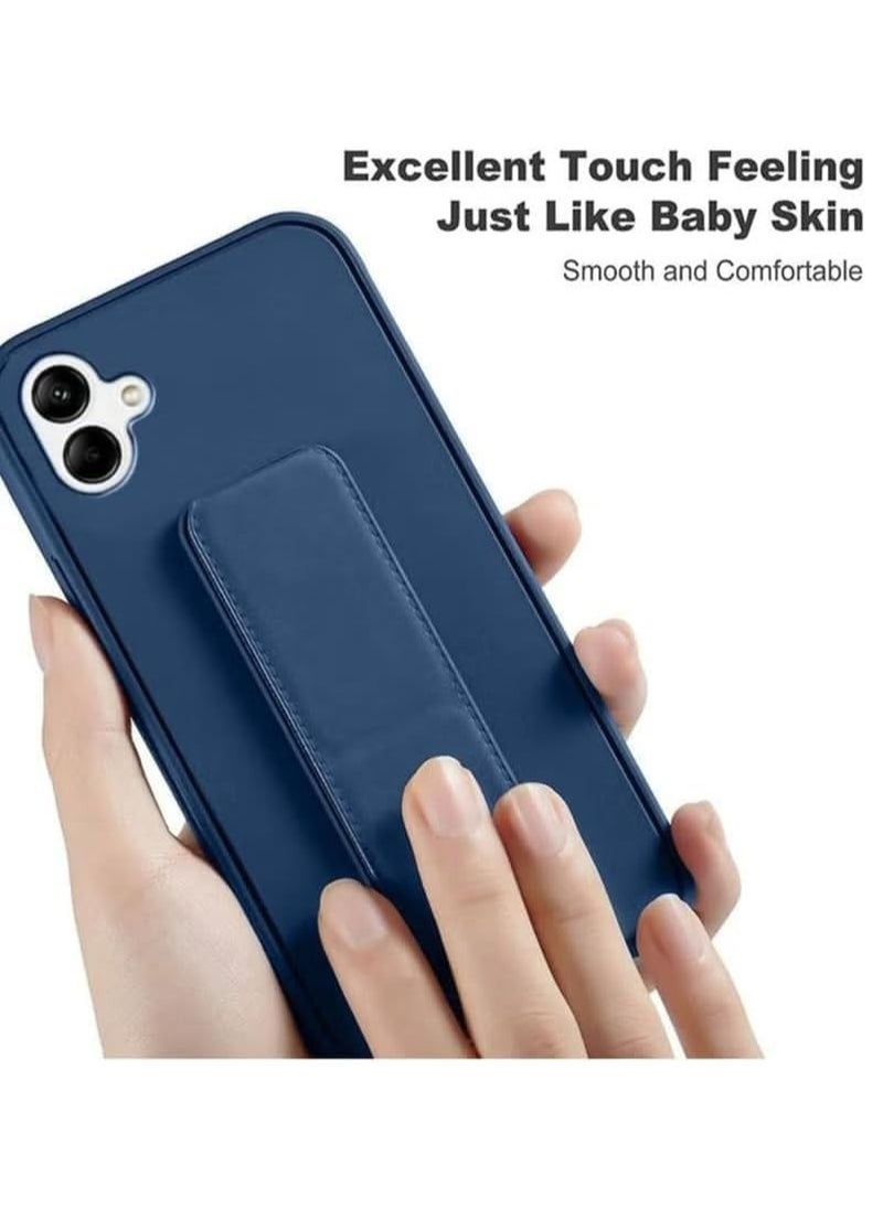 Samsung Galaxy A06 Case with Kickstand and Magnetic Holder, Premium Vertical Strap and Grip with Silicone Holder, multiple viewing positions for Samsung Galaxy A06 (Blue)