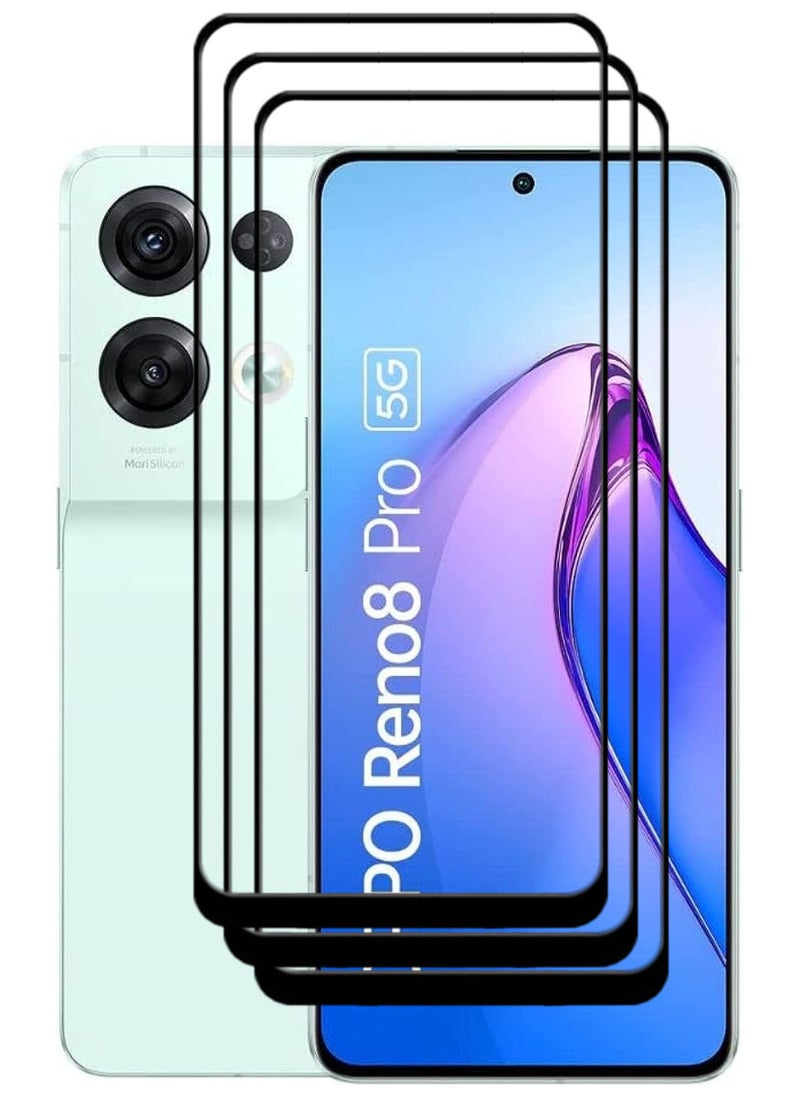 ACLIX 3 Pieces Antistatic ESD Dustproof Premium Quality High Definition Tempered Glass Screen Protector Designed For Oppo Reno8 Pro - Image 1
