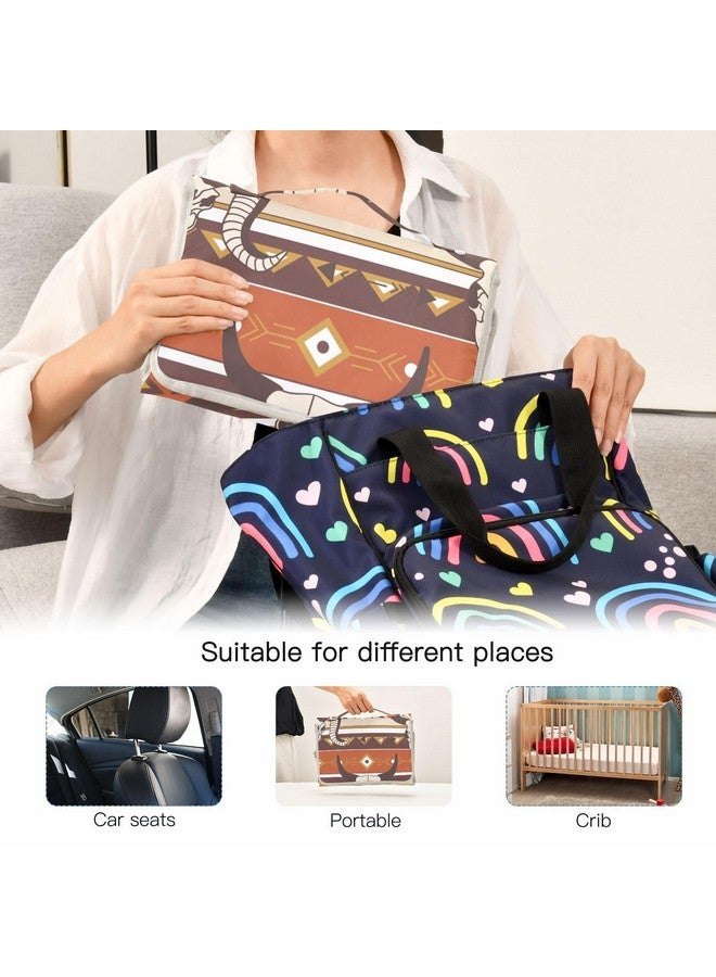 WELLDAY Western Aztec Baby Changing Pad - Waterproof Diaper Changing Pad with Built-in Pillow - Portable Travel Changing Mat for Newborn Girl & Boy - Image 5