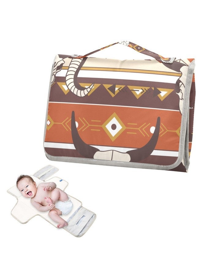 WELLDAY Western Aztec Baby Changing Pad - Waterproof Diaper Changing Pad with Built-in Pillow - Portable Travel Changing Mat for Newborn Girl & Boy - Image 2
