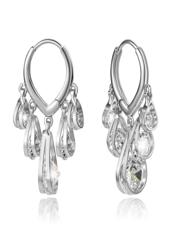 KesaPlan 14K Gold Plated Earrings for Women Dainty Beaded Statement Earrings Sterling Silver Cute Dangle Earrings for Girls (3-silver) - Image 1