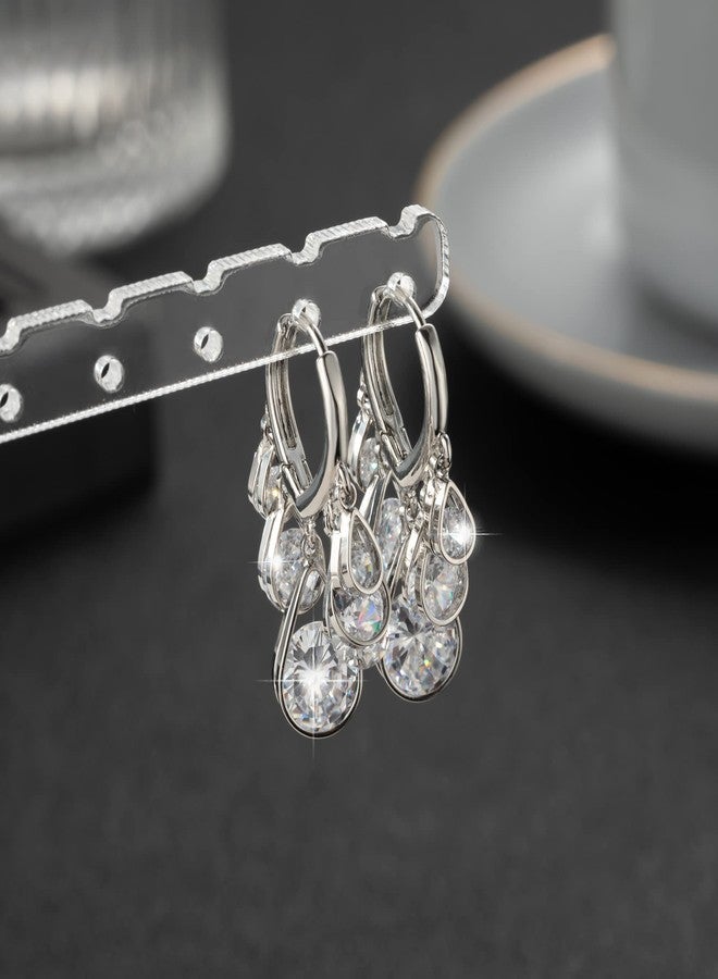 KesaPlan 14K Gold Plated Earrings for Women Dainty Beaded Statement Earrings Sterling Silver Cute Dangle Earrings for Girls (3-silver) - Image 3