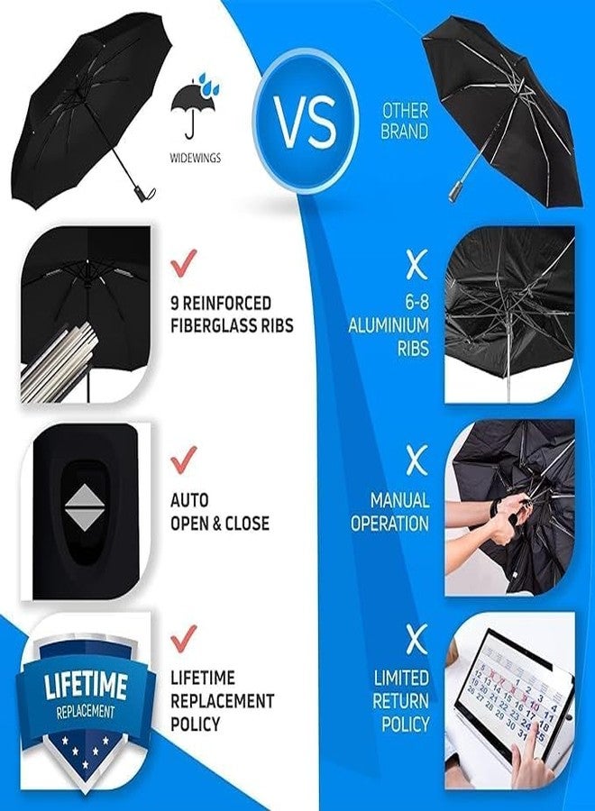 DOKDO Umbrellas Automatic Open Travel Umbrella with Wind Vent,Umbrella big size for men,Umbrellas for rain (Black) - Image 5