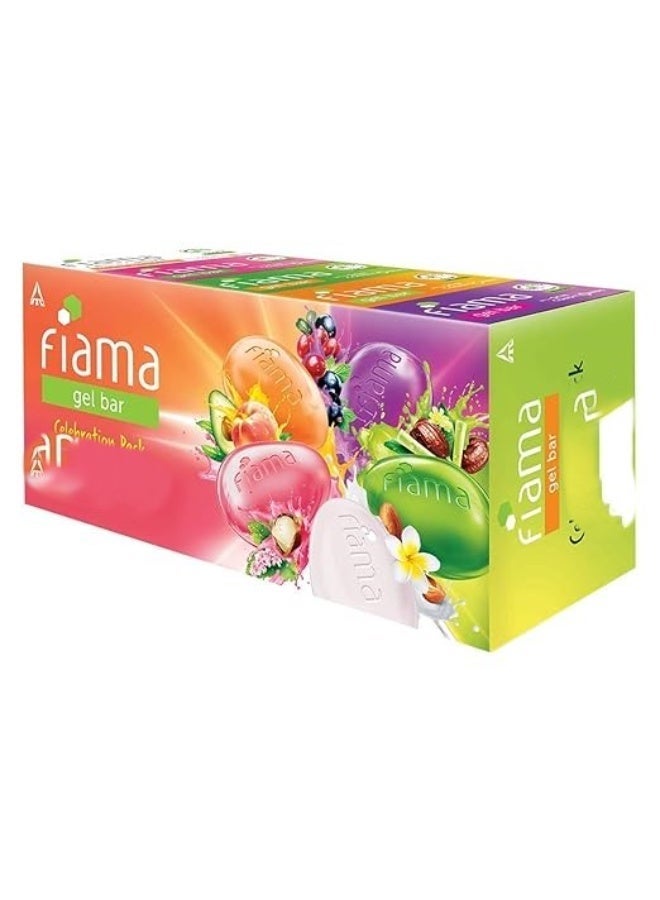 فياما مجموعة فياما جل بار الاحتفالية، صابون 125 غرام وجل فياما بار برائحة الباتشولي والمكاديميا لبشرة ناعمة ومتألقة، مع مرطبات للبشرة، 125 غرام (عبوة من 3 قطع) - Image 2