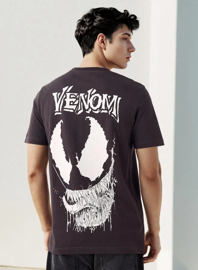 Splash FAV Venom Print T-shirt with Crew Neck
