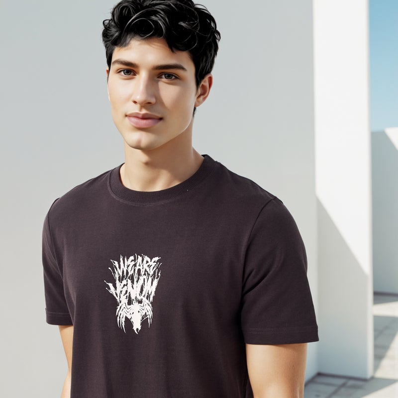 سبلاش فيڤ تيشيرت بطبعة فينوم بياقة دائرية - Image 4