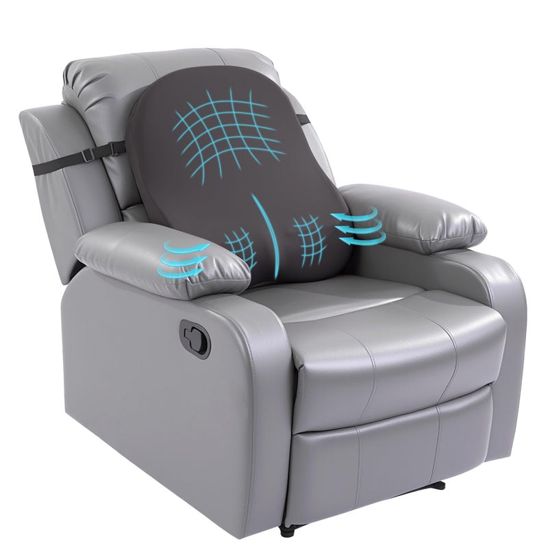 HOMBYS Extra Long Lumbar Support Pillow for Recliner Chair, 50D Molded Memory Foam Back Support Cushion with Full Back Support, Ergonomic Design & Breathable Cover, Grey - Image 1