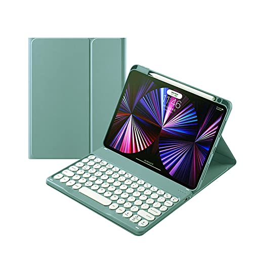 kaitesi Keyboard Case Mouse for iPad 9th/8th/7th Generation 10.2 inch iPad Air 3 iPad Pro 10.5 inch Detachable Bluetooth Keyboard Cute Round Keys (Dark Green) - Image 2