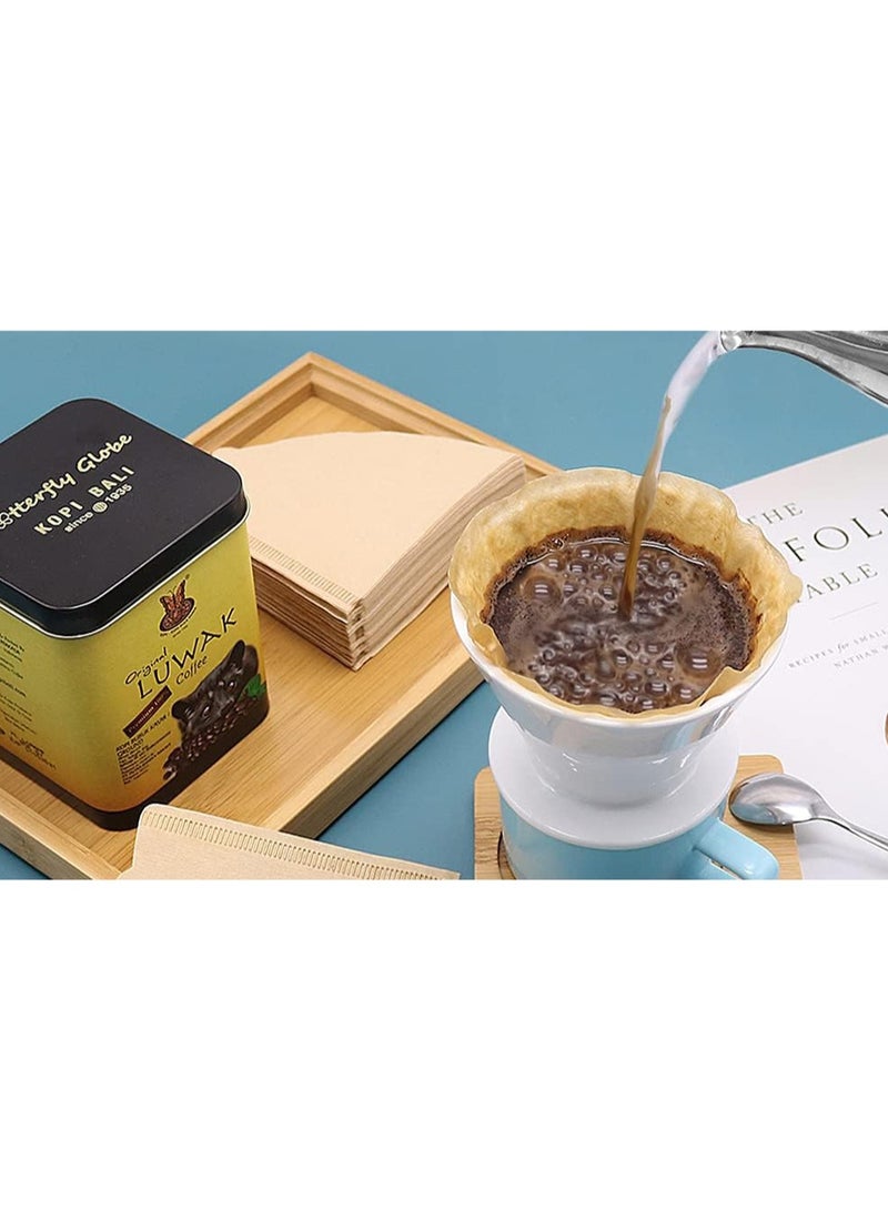 Toshionics 50PCS Disposable Coffee Filter Paper V60 V-Shaped Unbleached Cone Filters 2-4 Cup, Pour Over Coffee Filters for Drip Coffee Maker, Coffee Brewer, Hand Drip Filter Cup, Compostable Paper Filters - Image 2