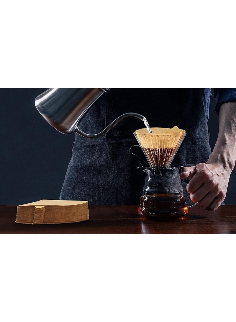 Toshionics 50PCS Disposable Coffee Filter Paper V60 V-Shaped Unbleached Cone Filters 2-4 Cup, Pour Over Coffee Filters for Drip Coffee Maker, Coffee Brewer, Hand Drip Filter Cup, Compostable Paper Filters - Image 3