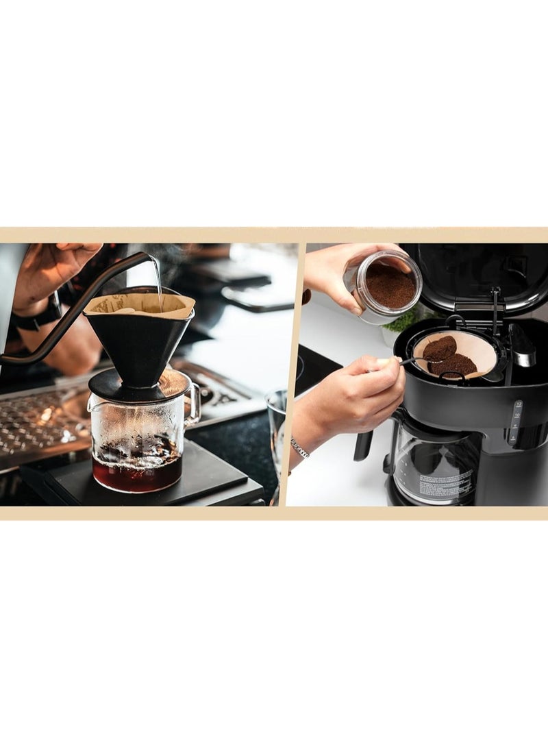 Toshionics 50PCS Disposable Coffee Filter Paper V60 V-Shaped Unbleached Cone Filters 2-4 Cup, Pour Over Coffee Filters for Drip Coffee Maker, Coffee Brewer, Hand Drip Filter Cup, Compostable Paper Filters - Image 4