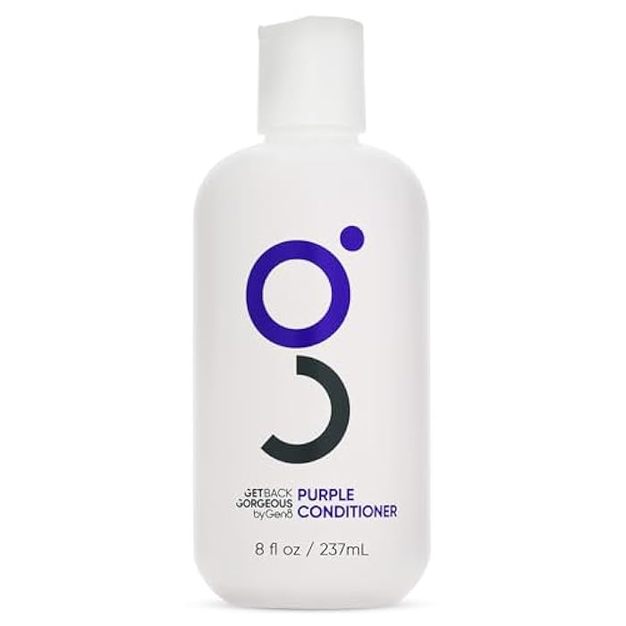 Get Back Gorgeous GBG Purple Conditioner for Blonde Hair - Hair Toner for Bleached, Grey & Blonde, Conditions & Neutralizes Brassy Hair in 3 Minutes - Hair Mask for Soft, Shiny & Silky Hair for Women & Men, 8 Oz - Image 1