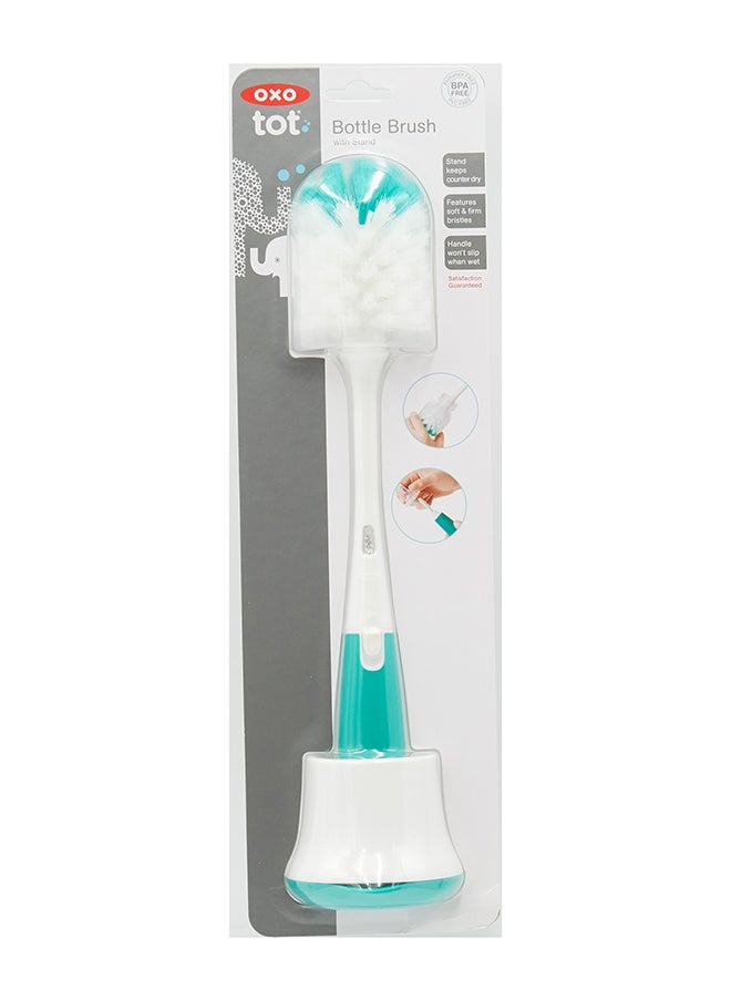 OXO TOT فرشاة زجاجة مع حامل - أزرق مخضر  - Image 3