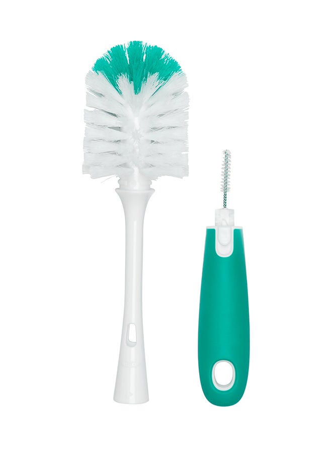 OXO TOT فرشاة زجاجة مع حامل - أزرق مخضر  - Image 2