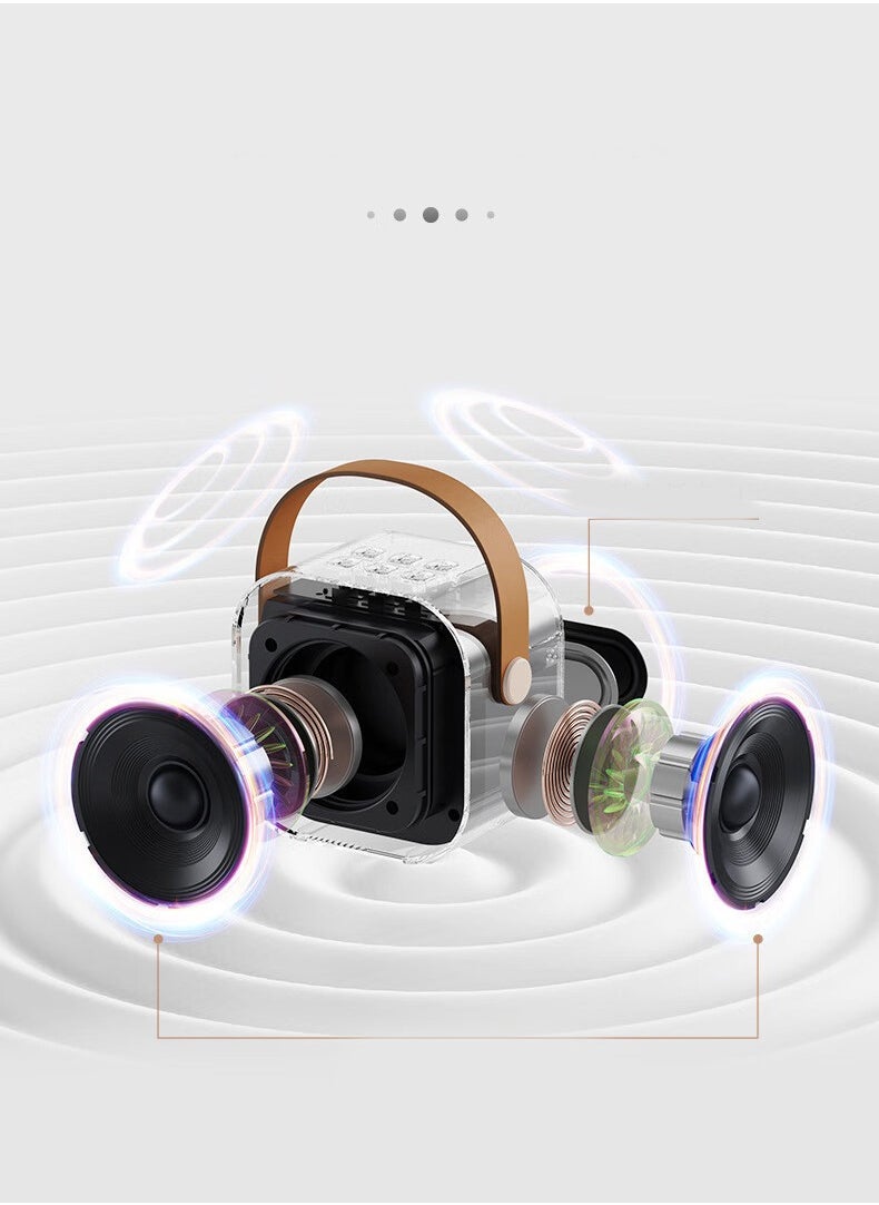 New K12 Speaker with Mic LED Color Lights Family Singing Wireless Portable Bluetooth with Microphone Blue Speaker