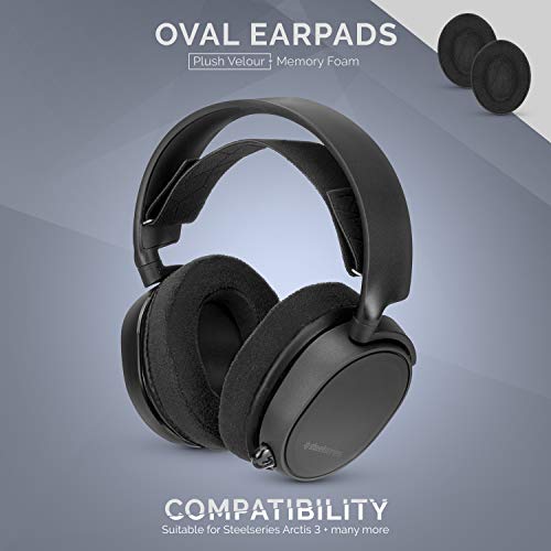 BRAINWAVZ Velor Replacement Ear Pads for HyperX Cloud & Alpha, ATH M50X, Steelseries Arctis, Logitech G Pro & More Headphones, Soft Velour, Memory Foam & Long Lasting Earpads by Brainwavz - Black - Image 5