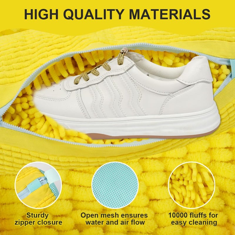 HOTUT Washing Machine Shoe Bag, Laundry Bags for Shoes, Cleaning Bag, Mesh Laundry Bag for Shoes Travel for Laundry Washing Machine Dryer-Yellow - Image 4