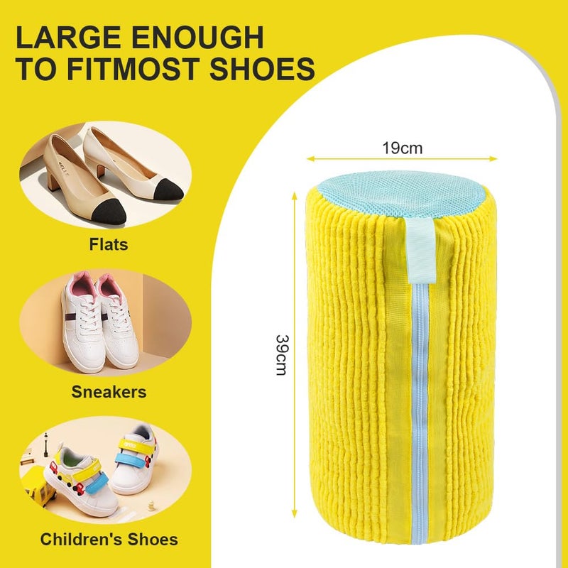 HOTUT Washing Machine Shoe Bag, Laundry Bags for Shoes, Cleaning Bag, Mesh Laundry Bag for Shoes Travel for Laundry Washing Machine Dryer-Yellow - Image 2