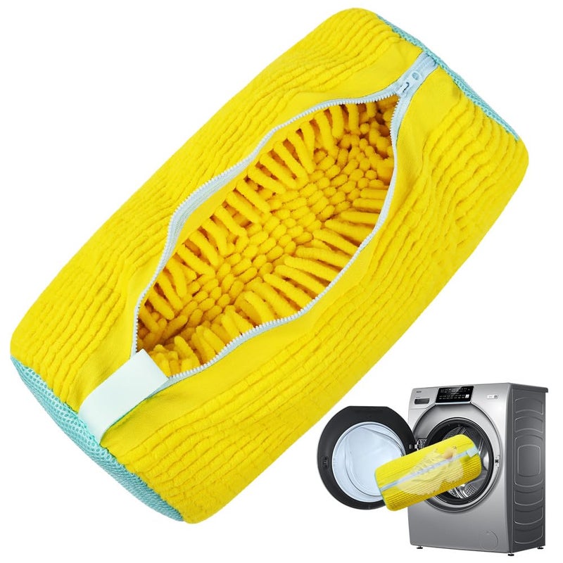 HOTUT Washing Machine Shoe Bag, Laundry Bags for Shoes, Cleaning Bag, Mesh Laundry Bag for Shoes Travel for Laundry Washing Machine Dryer-Yellow - Image 1