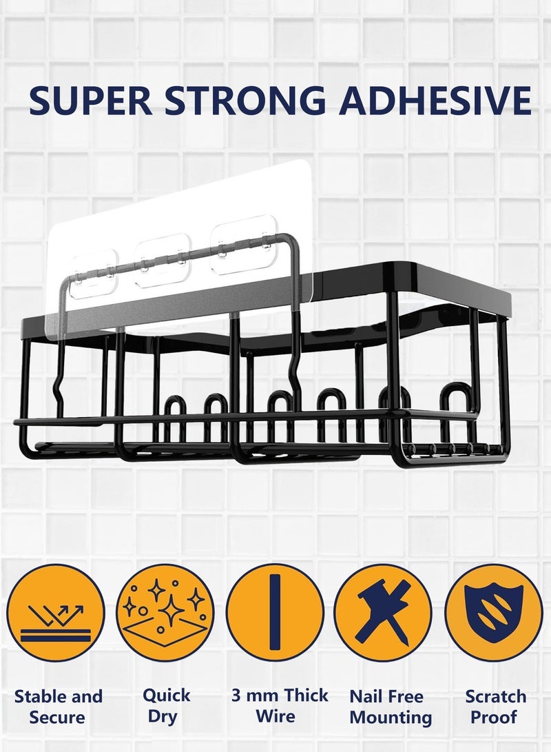 5-Pack New Triangular Shower Organizer, 304 Stainless Steel Corner Rack with Adhesive, No-Drill Bathroom Storage Holder  - Image 5