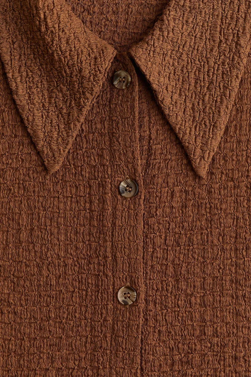 H&M Fitted Crinkled Shirt