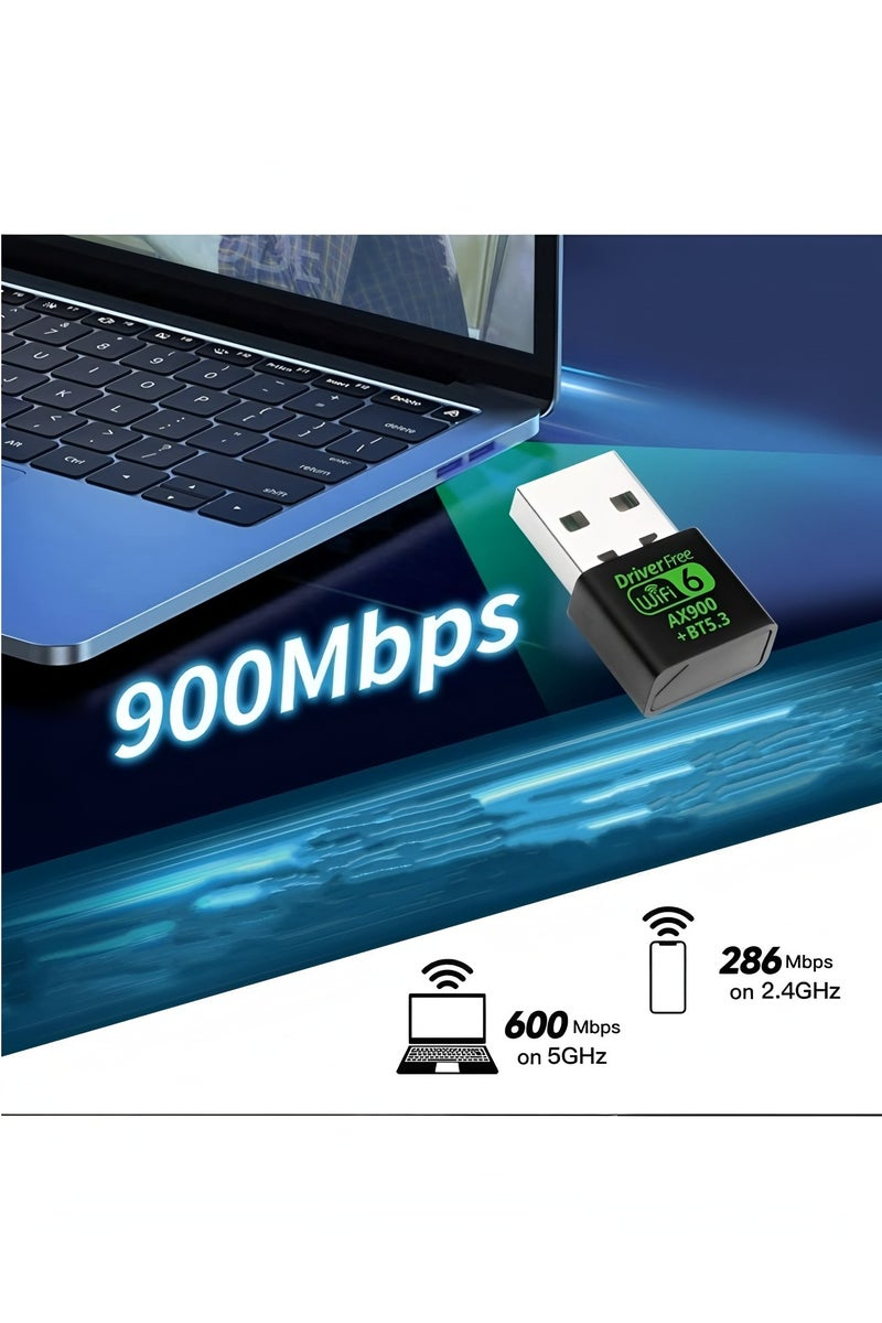 أبلينم محول واي فاي وبلوتوث USB، جهاز استقبال خارجي لاسلكي ثنائي النطاق 2.4/5 جيجاهرتز بسرعة 900 ميجابت في الثانية، دونجل واي فاي صغير لأجهزة الكمبيوتر/الكمبيوتر المحمول/المكتبي - Image 4