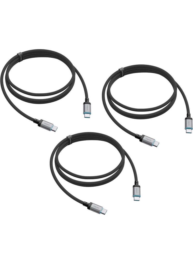 CUKTECH USB C to USB C Cable, 3 Pack 240W Fast Charging Type C Cord, 1.5 m (Black) - Image 1