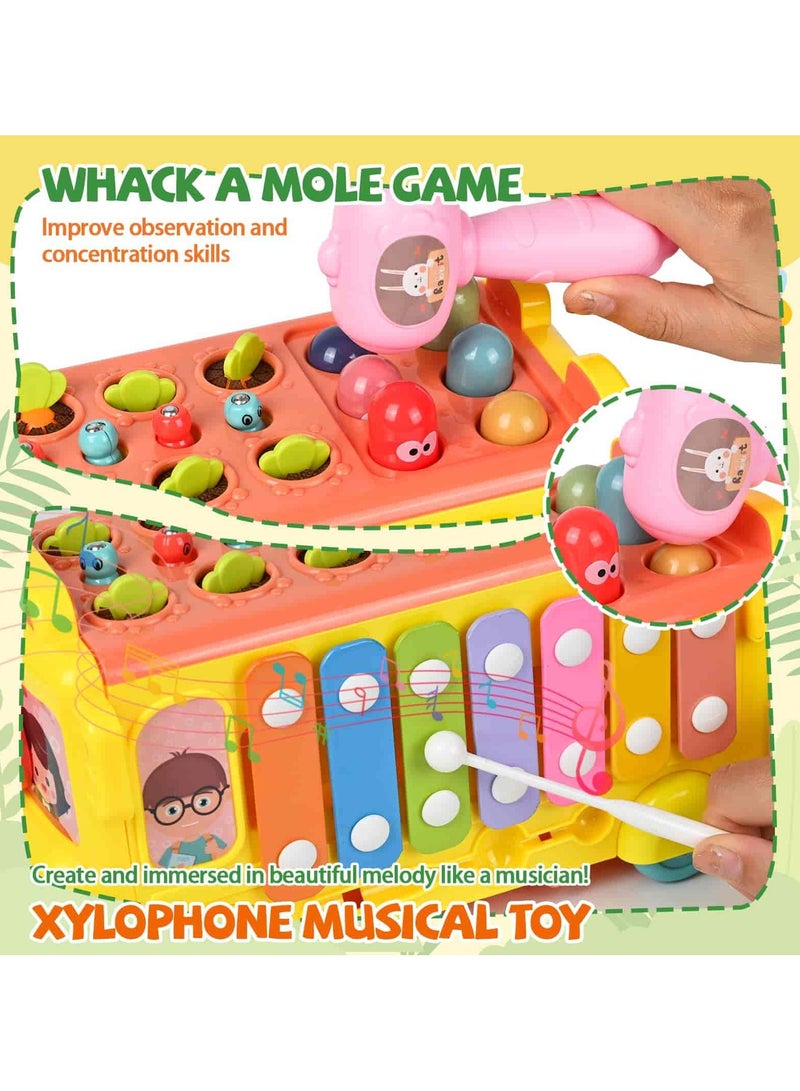 Aideli Musical School Bus Toy for Toddlers 1-3 – Baby Xylophone Educational Toy, Montessori Learning Bus with Animals, Christmas or Birthday Gift for Boys & Girls - Image 4