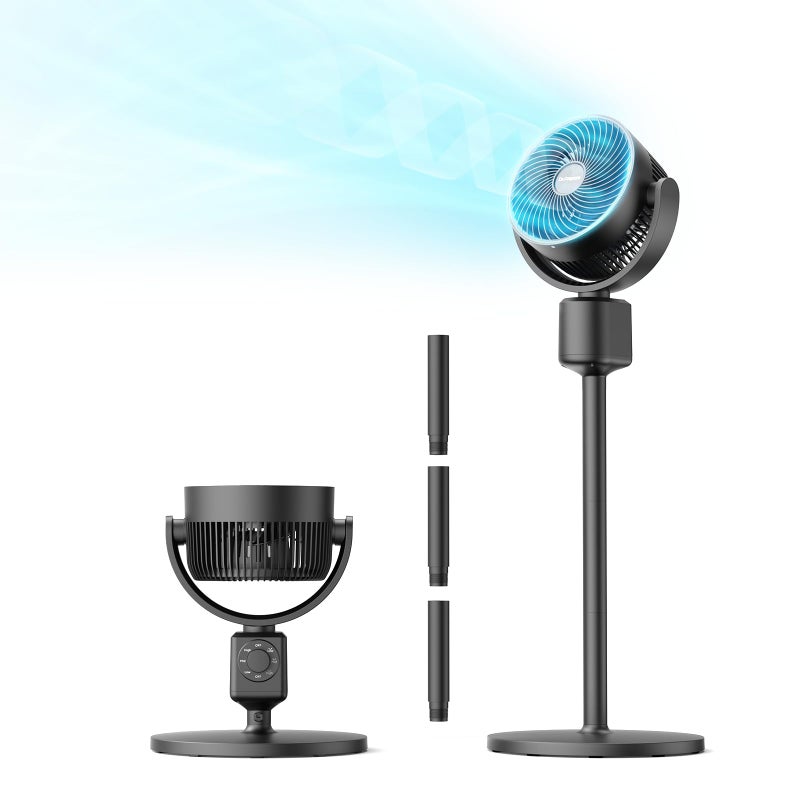 Dr. Prepare DR.PREPARE Pedestal Fan for Bedroom, Air Circulator Standing Fan, 16-34" Adjustable Height for Tabletop & Standing Fan, 70Â°Auto-Oscillation, 100Â°Tilt, 3 Speeds for Indoor Outdoor Use - Office Home - Image 1