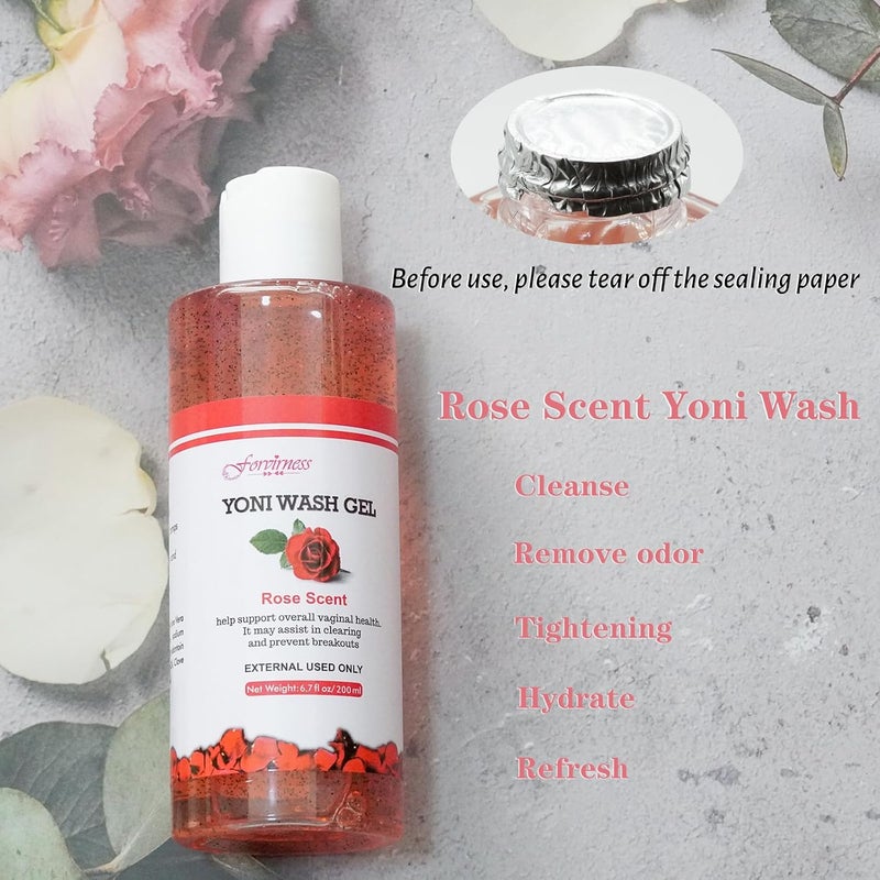 forvirness Feminine Wash Natural Yoni Oil Set Vaginal Wash with Cleaning Factor Yoni Wash for Women PH Balance 1 floz Feminine Oil 67 floz Intimate Cleanser - Image 4