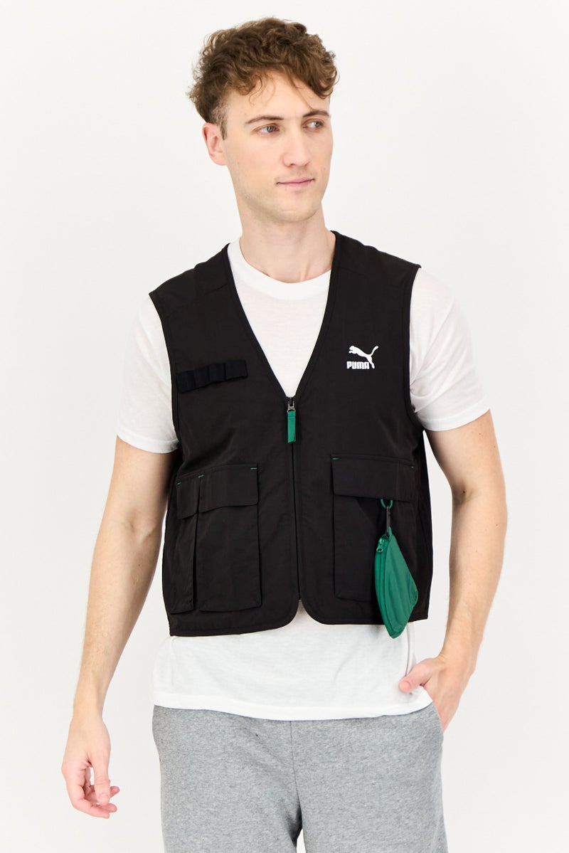 PUMA سترة تدريب بلا أكمام للرجال، رياضية، سوداء - Image 1