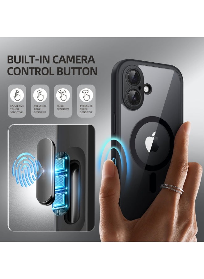 بيرفي جراب مغناطيسي لهاتف iPhone 16، متوافق مع MagSafe، واقي شاشة مدمج للخصوصية وحماية مطورة للكاميرا، جراب هاتف كامل الجسم مضاد للتجسس ومقاوم للصدمات مقاس 16 بوصة، 6.1 بوصة، أسود - Image 3
