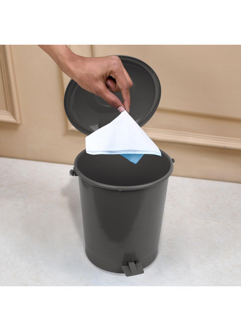 Urbane Home Urbane Home Dustbin Plastic Swinging Lid Dustbin Pedal Dustbin with Lid Dustbin for Kitchen Wet Dry Waste Pedal Dustbins Trash Can 10 LTR Pack of 3 Gray  - Image 2