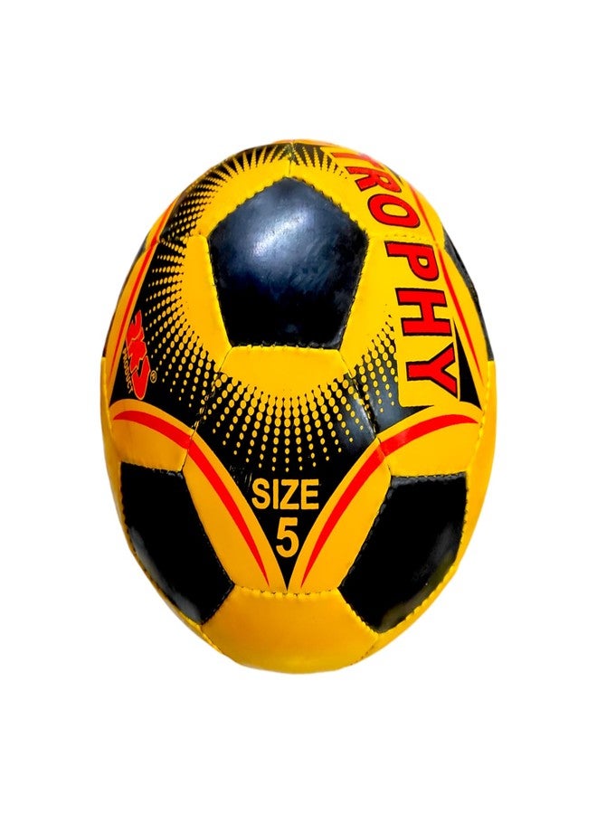 SBG Football for All Ages, 32 Pannel Football, Hand Stitched Football for Soft and Wet Grounds, Match Football,Size-5 (Trophy, Yellow and Black) - Image 5