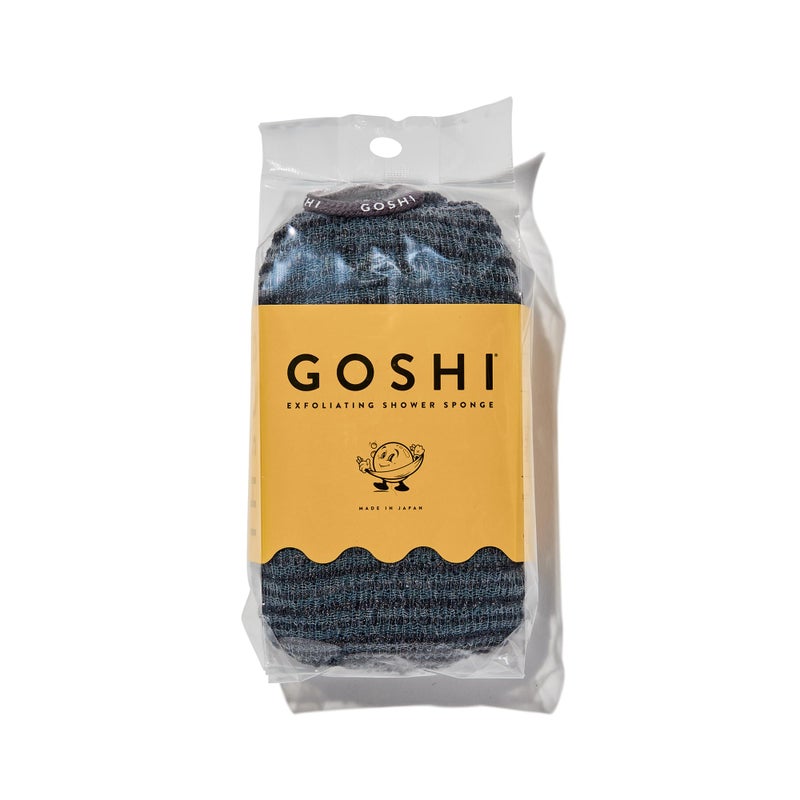 GOSHI Exfoliating Shower Sponge - Rip-Resistant, Rapid-Drying Exfoliating Bath Sponge for All Skin Types - Grey - Made in Japan - Image 1