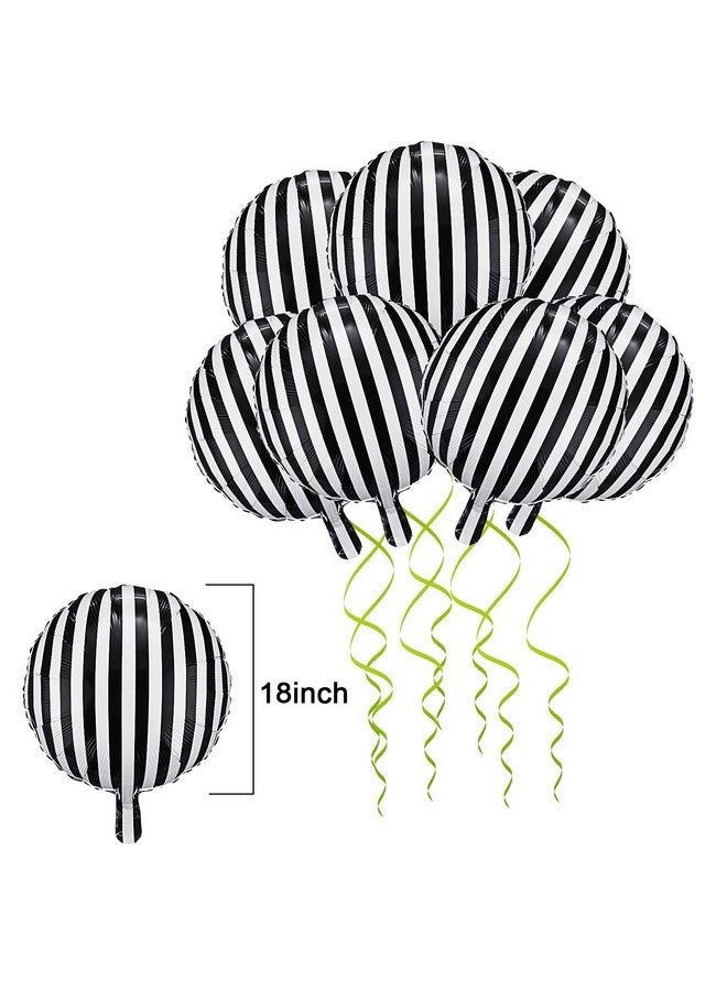 Gejoy 12 Pieces 18 Inch Black and White Striped Balloons Decoration Foil Aluminum Helium Balloons for Birthday Party, Baby Shower, Halloween, Ceremonies, Holiday Parties Decoration - Image 3