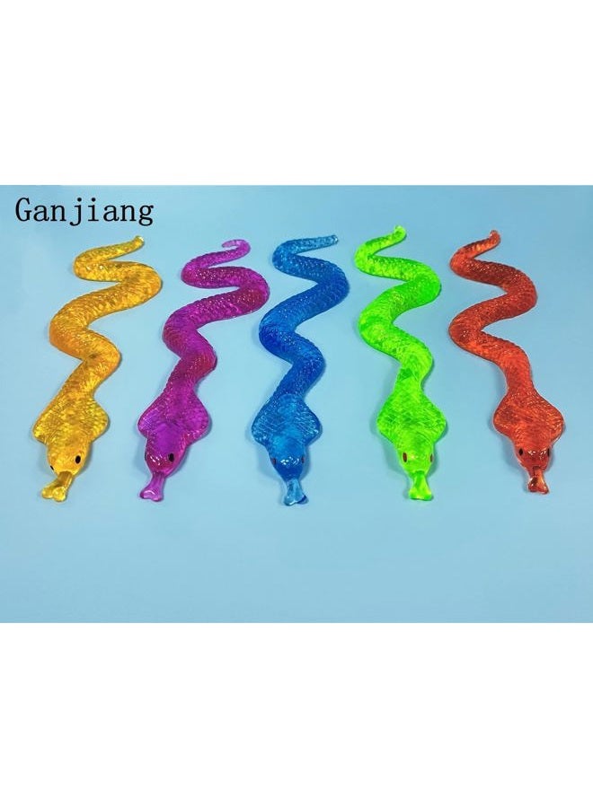 Ganjiang 5Pack Super Stretch Sticky Snake Mochi Squishy Toys,Goodie Bag Stuffers,Classroom Prizes,Birthday,Party Favors - Image 3