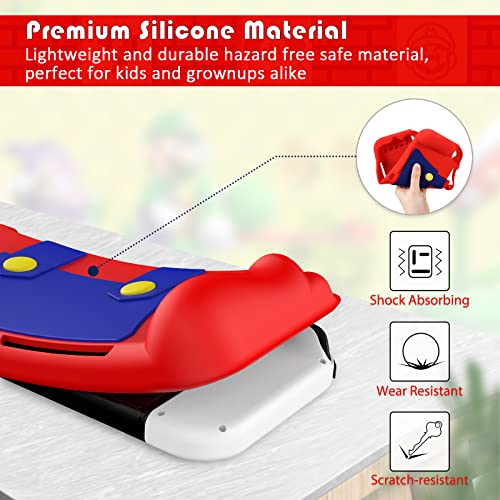 KENOBEE Silicone Case Compatible with Nintendo Switch OLED Model 2021, Soft Lightweight Ergonomic Grip Protective Cover with Shock-Absorption and Anti-Scratch Design for Switch OLED, Red - Image 5