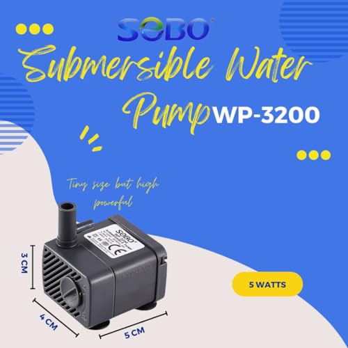 VAYINATO Sobo Aquarium Energy Saving Submersible Water Pump With Adjustable Flow Control (WP-3200 | Power : 5W | Output : 300L/H | Upto 3 Feet Tank - Image 3