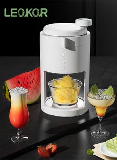 LEOKOR 3PCS Manual Ice Crushers Machine Premium Portable Shaved Ice Machine Ice Planer with Ice Cube Trays and Glass Container  - Image 2