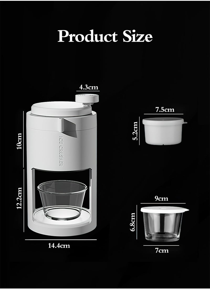 LEOKOR - 3PCS Manual Ice Crushers Machine Premium Portable Shaved Ice Machine Ice Planer with Ice Cube Trays and Glass Container - Image 1