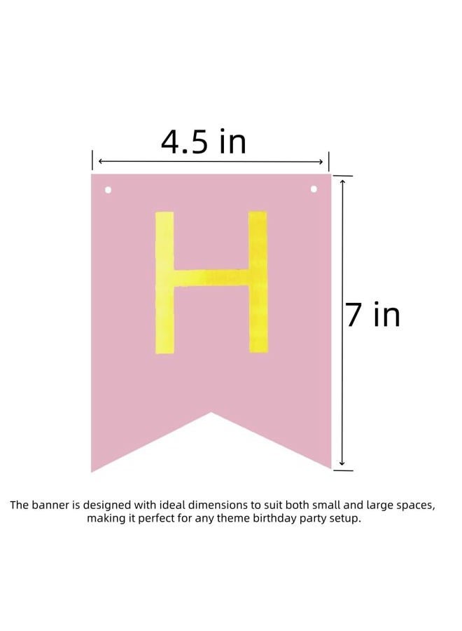iiCheerful Happy Birthday Banner Pink Birthday Signs Party Supplies Garland Decorations Nursery Hanging Decor (Soft Pink) - Image 2
