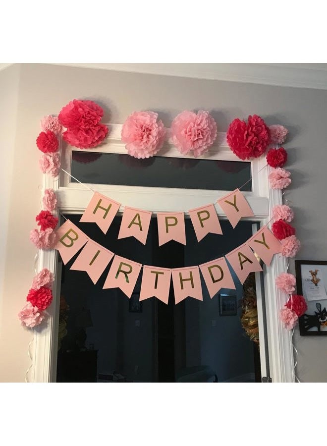 iiCheerful Happy Birthday Banner Pink Birthday Signs Party Supplies Garland Decorations Nursery Hanging Decor (Soft Pink) - Image 5