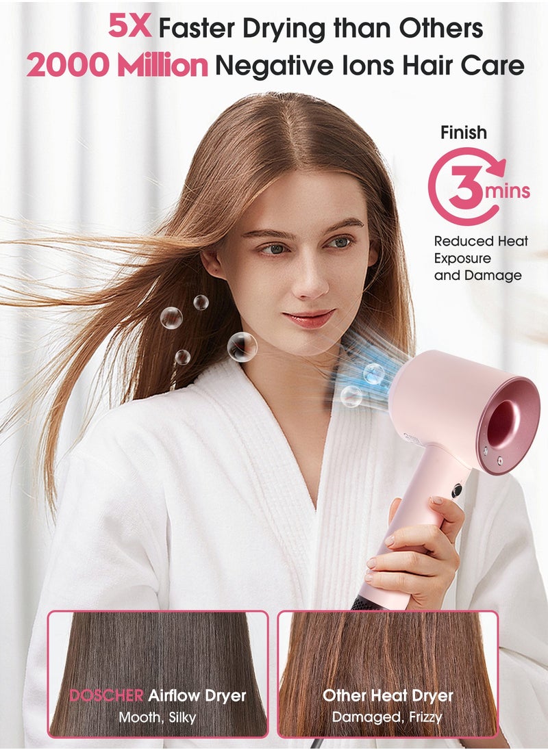 DOSCHER - Hair Dryer with Diffuser, Professional Blow Dryer with 3 Heat Settings & 3 Speeds, 110,000 RPM High-Speed Blow Dryer for Home & Travel - Image 1